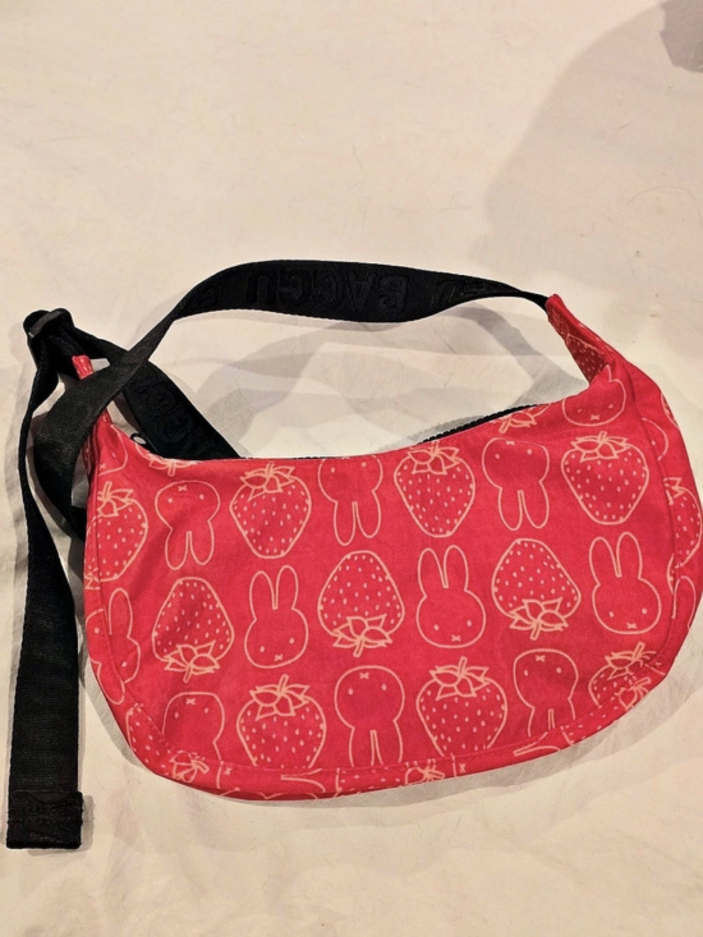 Baggu x Miffy Medium Nylon Crescent Bag - Miffy Strawberry Shoulder Bag